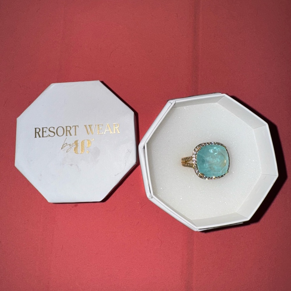 Gold and Blue Gemstone Ring